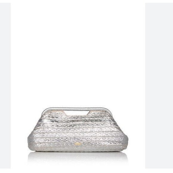 CULT GAIA Aurora large raffia clutch - Metallic silver (Defective) - Picture 1 of 16